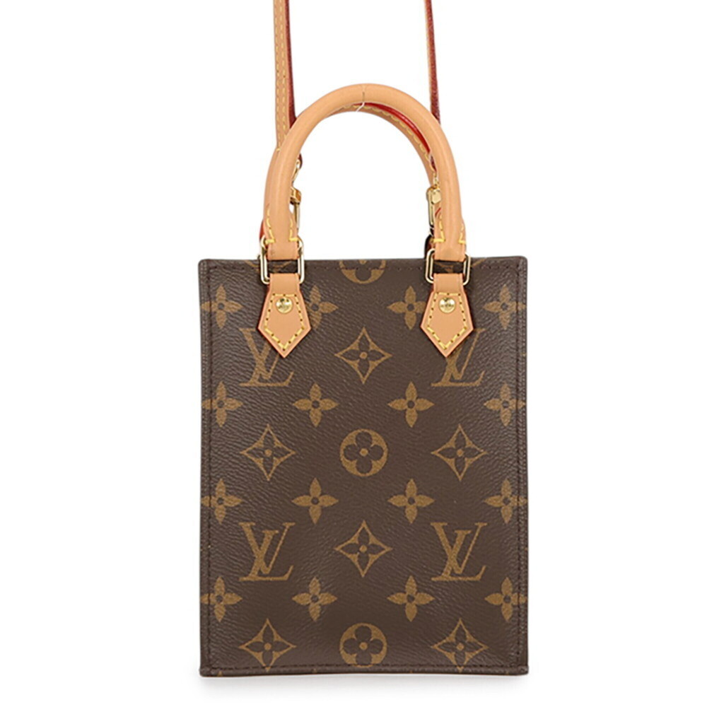 Louis Vuitton Monogram Petite Sac Plat Handbag M69442 2-way Shoulder Bag LOUI...